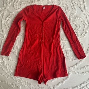 Old Navy XS Red Pajama Romper